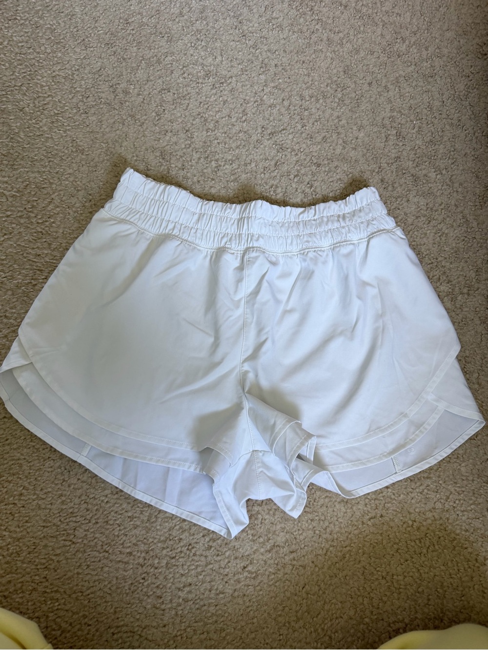 White Women's Athletic Layered Shorts